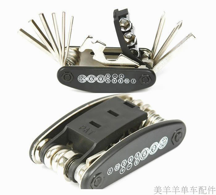 15-in-1 mountain bike multi-function tool Inside and outside hex screwdriver wrench combination riding equipment