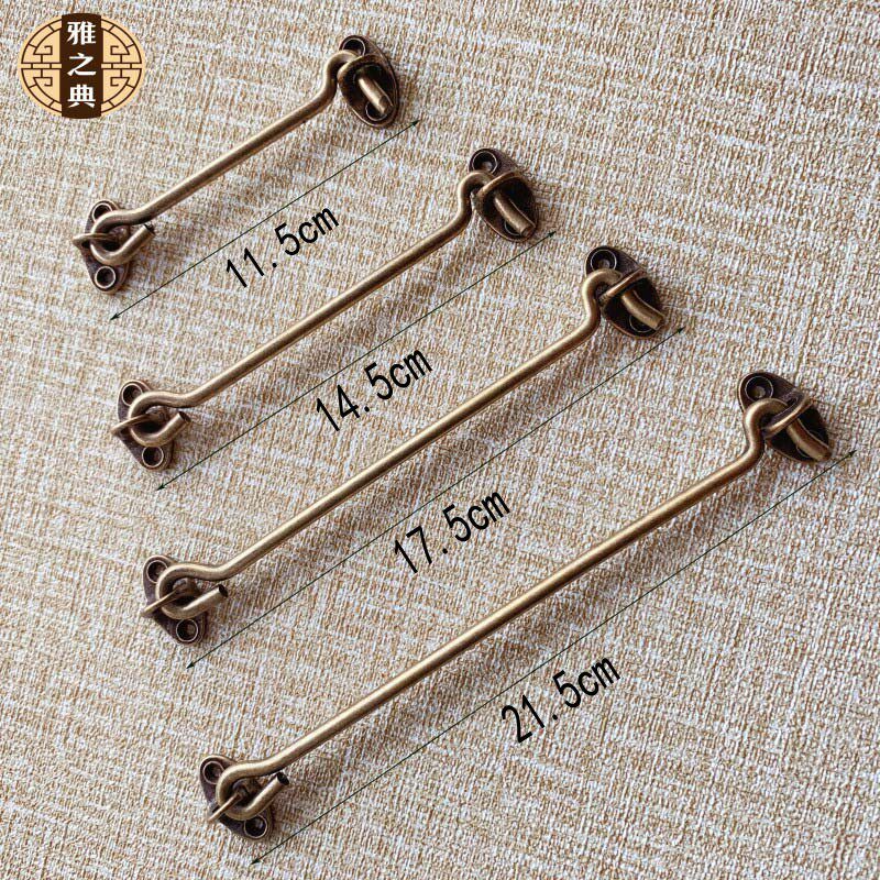 Old-style full copper wood door window wind hook window windows pure copper plus coarse fixed door and window window hook windproof hook wind hook window hook-Taobao