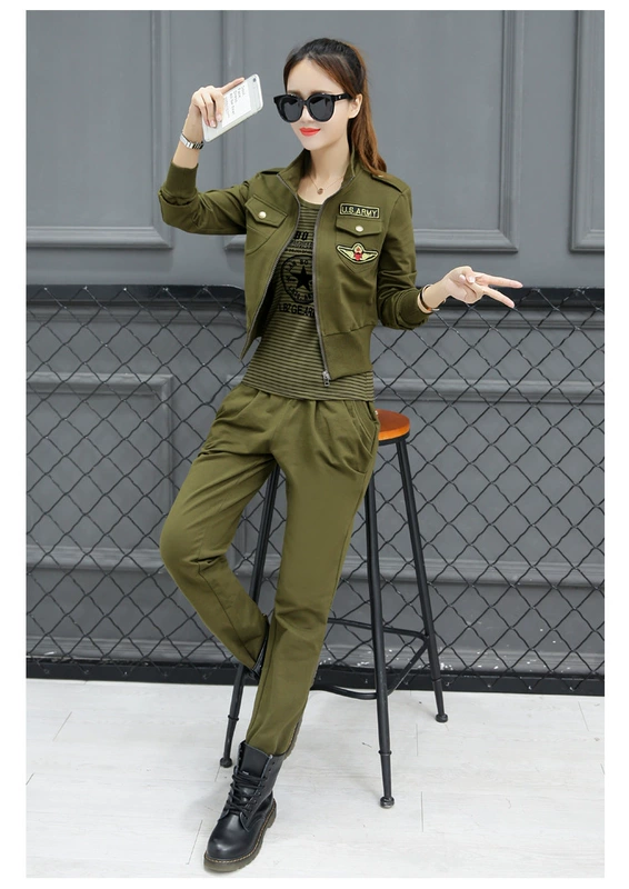 Ngụy trang phù hợp với nữ trang phục ngụy trang phù hợp với nữ ba mảnh quân đội trang phục thủy thủ trang phục khiêu vũ nữ ngụy trang - Những người đam mê quân sự hàng may mặc / sản phẩm quạt quân đội quần áo ngụy trang