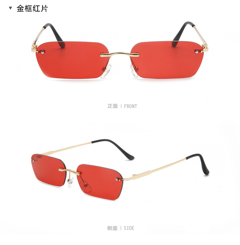Wu Yifan với kính râm nam hipster kính râm nữ port gió nam cá tính màu vàng vuông không khung kính đêm mắt kính râm nam
