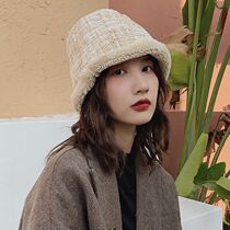 Rosex Tangk Lamb hair fishermans hat female Korean version of wild double-sided plush basin hat autumn and winter bucket hat female
