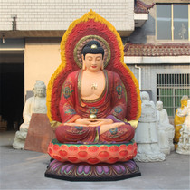 Factory direct sales resin Buddha statue painted Sakyamitabha with backlight 3 meters 2 Tathagu Buddha Dunhuang Cai Amitabha