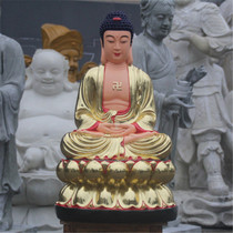 Factory direct Buddhist supplies resin Buddha statue glass steel gilt painted Sakyamuni Buddha 6cm gold Buddha