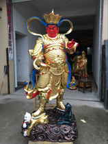 Factory direct sales of Buddha statue resin glass fiber reinforced plastic painting 2 meters 1 Four Heavenly Kings temple gold painted Tianwang Hall