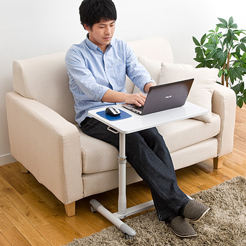 Mountain Industry Gas Pole Lift Mobile Computer Desk Bedside Table Student Table With Brake Wheel Homework Study Table DESK094 