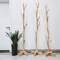 Natural solid wood branches floor-to-ceiling coat rack bedroom porch multi-branch Log hanger Nordic simple modern
