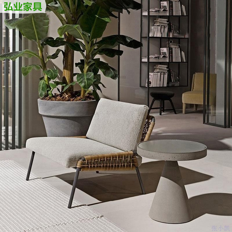 Outdoor Sofa Garden Southeast Asian Style Furniture Rattan Chair Round Design Terrace Sofa Living Room Weaving Rattan Art