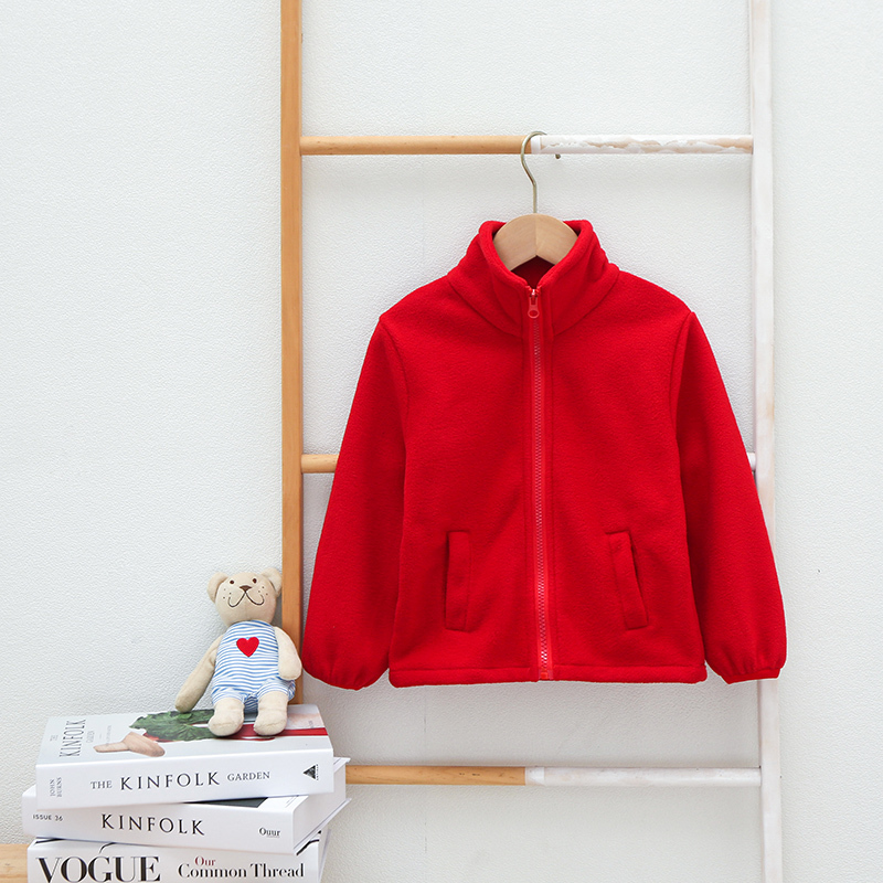 Jacket Liner Spring and Autumn Red Fleece Jacket Unisex School Uniform Thickened Cardigan Winter Warm Top Jacket Liner Spring and Autumn Red Fleece Jacket Unisex School Uniform Thickened Cardigan Winter Warm Top