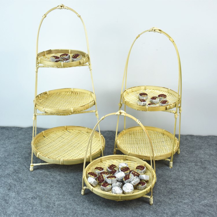 Bamboo-made fruit tray Hanging Basket of Hanging Basket of Tea Road Containing Basket Fruits Pan Tea Point Basket Dried Fruit Tray of Swaying Pieces
