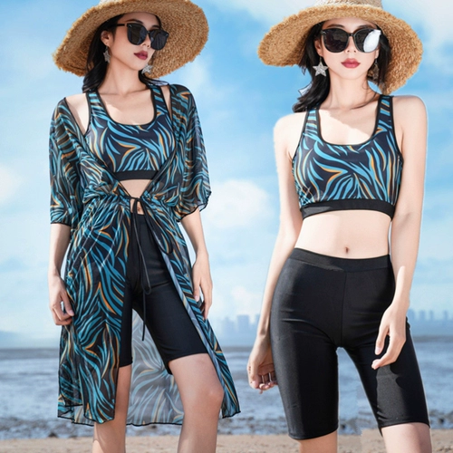 Раздельный купальник, комплект, длинный лонгслив, 3 предмета, по фигуре