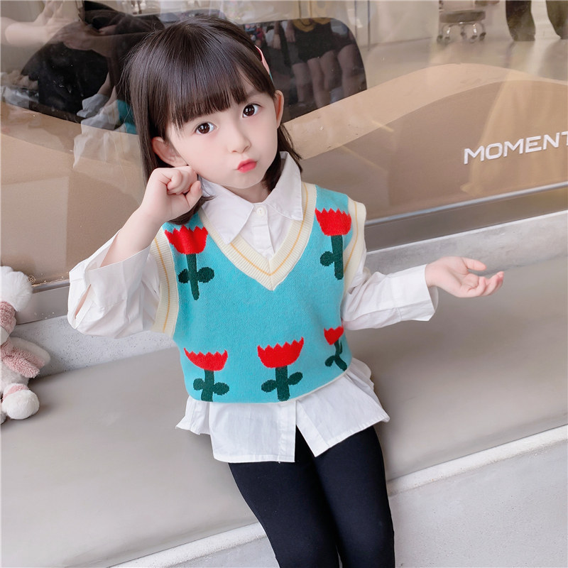 Girl's autumn clothes sweater horse chia 2021 new children Korean version blouses princess foreign princess baby spring autumn season hooded sweatshirt