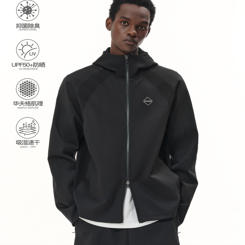 Zoneid 25 New Autumn and Winter Stand-Up Collar Hooded Windproof 330g Sports Jacket Warm-Up Clothing Antibacterial Sun Protection Hoodie