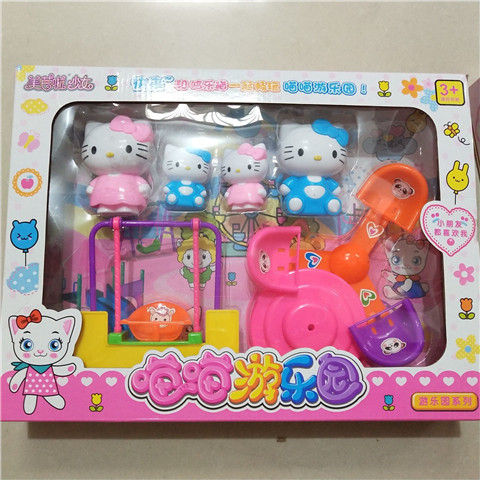 Mới hello kittyKT mèo nhà thiết bị mô phỏng nhà cô gái đồ chơi trẻ em bộ quà tặng hoạt hình búp bê