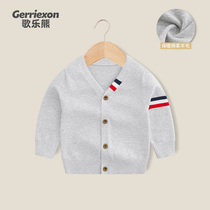 Boys autumn and winter long-sleeved knitted cardigan baby foreign style sweater children 2021 autumn coat trendy childrens sweater