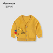 Baby clothes knitted cardigan jacket spring spring and autumn boys and girls baby woolen sweater outerwear trendy