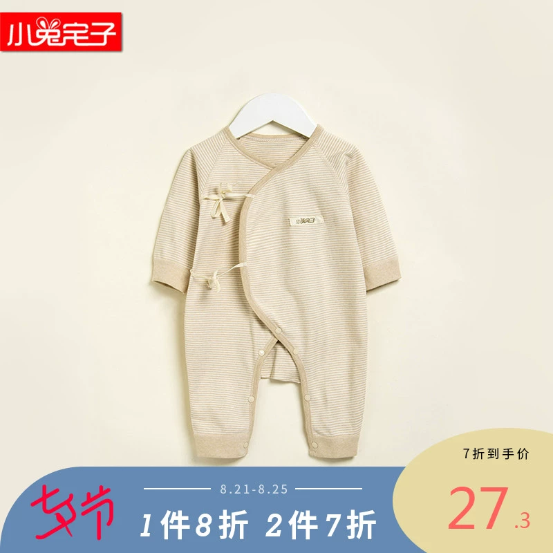 Bunny nhà đàn ông và phụ nữ em bé mùa xuân và mùa thu áo liền quần băng sơ sinh màu bông cotton romper em bé romper - Áo liền quần