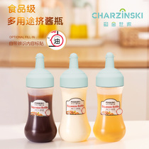 Cha Jin Shijia squeezed sauce bottle home commercial small food grade large diameter pointed plastic jam extrusion bottle pp material