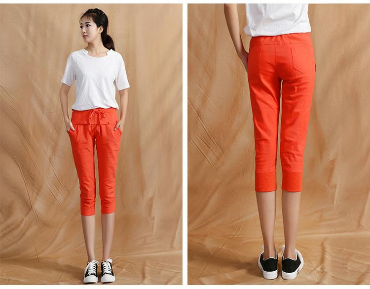 Bông và vải lanh cắt quần của phụ nữ mùa hè phần mỏng Harlan feet quần lỏng linen quần âu của phụ nữ slim slimming cà rốt quần thời trang trung niên nữ cao cấp 