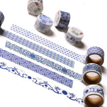 Kindergarten Chinese style blue and white tape School wall decoration blackboard border ring creative hand-decorated classical lace tape