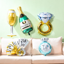 Large mini champagne wine glass goblet aluminum film balloon