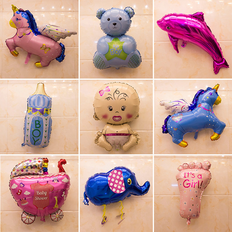 Animal Aluminum Film Balloons Children Aluminum Foil Styling Cartoon Baby Birthday Party Arrangement Decorated Dolphin Milk Bottle Balloon