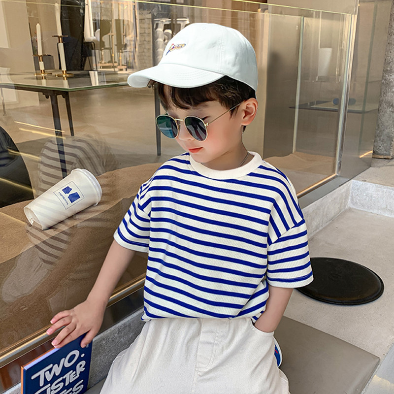 boys striped cotton t shirt summer short sleeve casual crew neck tee boys striped cotton t shirt summer short sleeve casual crew neck tee