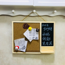 Korean version of pastoral creative WIFI tips Household cork message board hanging small blackboard write highlighter chalk