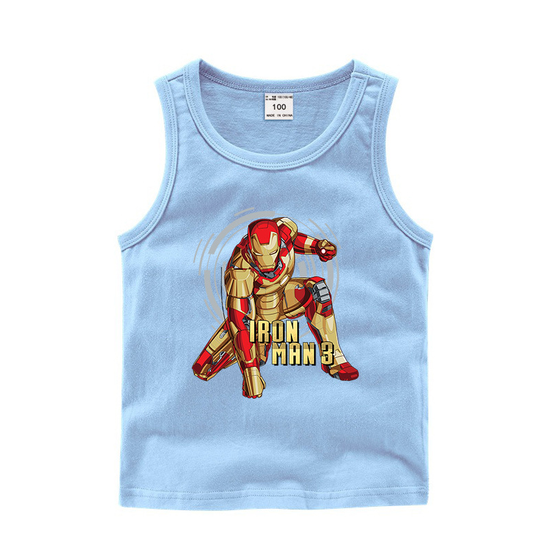 . Boy Iron Man tay cậu bé trẻ em thoải mái vest trẻ em mỏng của mùa hè thể thao quần áo trẻ em vai.