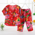 . Childrens bông lụa pajama set mùa hè mỏng điều hòa không khí quần áo nhỏ và trẻ chàng trai cô gái với nhà ngắn tay. 