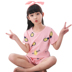 . Cô gái symmy mùa hè thoải mái quần short ngắn tay Hàn Quốc phiên bản phim hoạt hình dễ thương công chúa ngọt gió ở trẻ em lớn quần áo về nhà. 