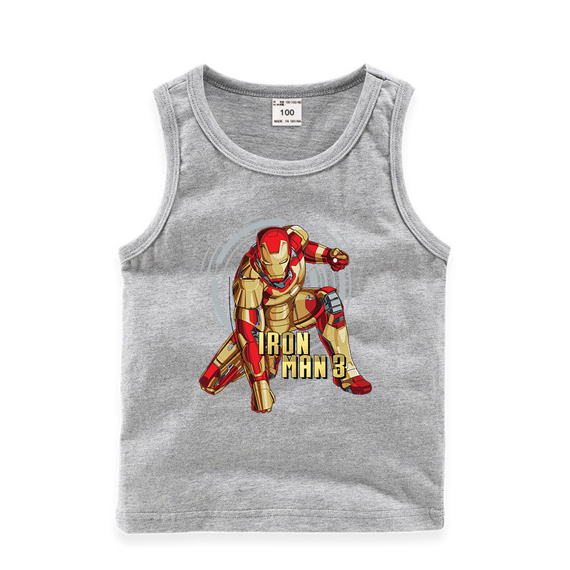 . Boy Iron Man tay cậu bé trẻ em thoải mái vest trẻ em mỏng của mùa hè thể thao quần áo trẻ em vai.