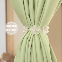 Curtain straps no punching magnetic crystal flower ornaments curtain straps light luxury creative decorative accessories curtain buckles