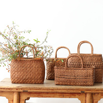 Old grapevine woven handbag Japanese pure handmade hand upscale handbag oblique satchel tea Taoist Zen Virgin bag