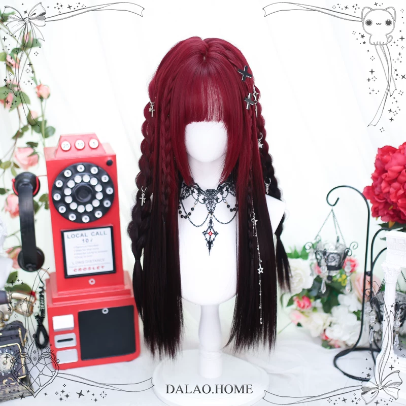 Ведущий дом Wig, набор, прямые волосы, стиль Лолита, 2 карата