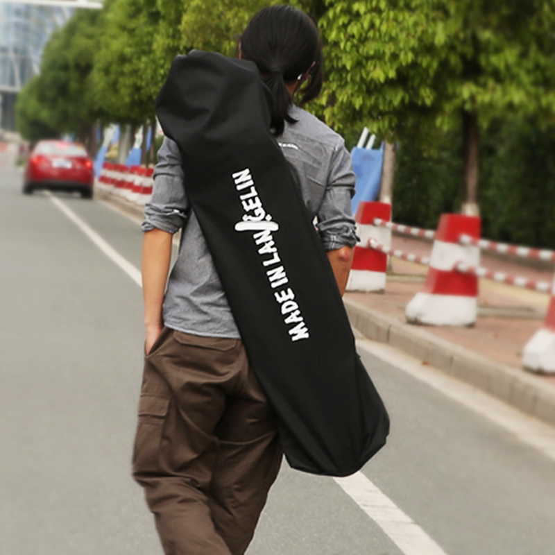 Junli long skateboard bag bag double shoulder double upturned four wheel skateboard backpack dance board brush street longboard backpack