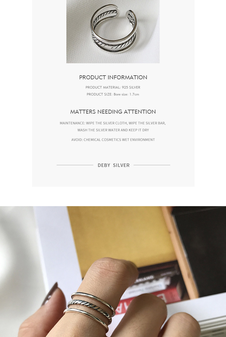 Bague Femme DEBY en Argenterie - Ref 3087629 Image 8