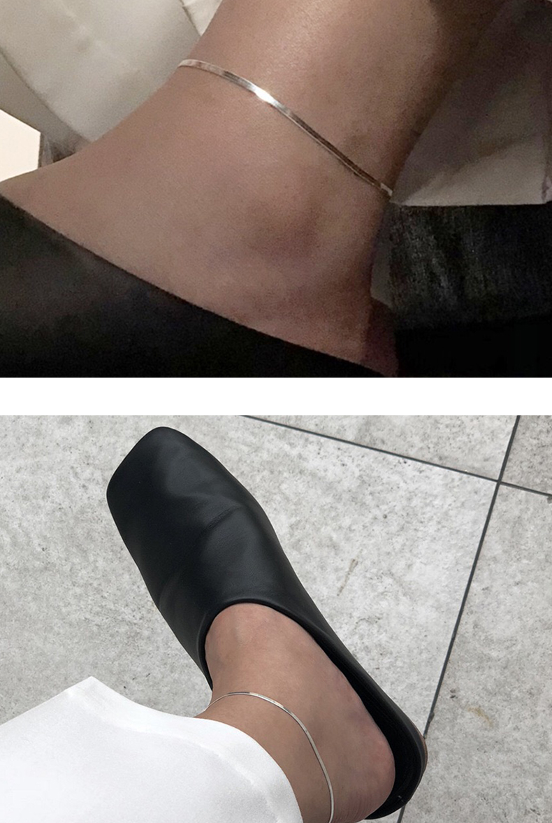 Bạc sterling bạc xã hội nữ vòng chân nam cá tính 2019 phiên bản tiếng Hàn mới đơn giản của xương rắn gió lạnh in mắt cá chân vòng đeo chân