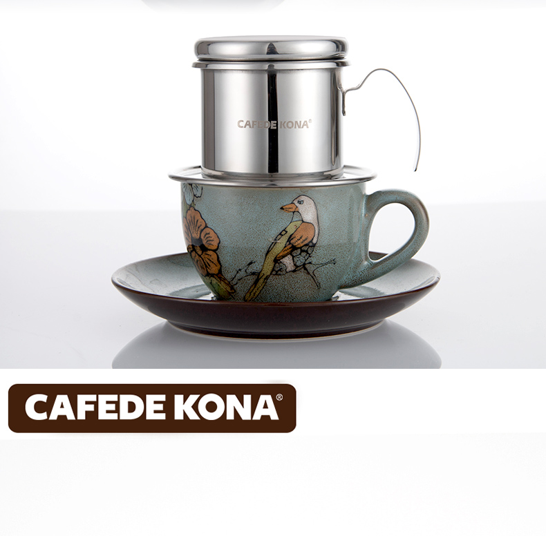 Máy pha cà phê CAFEDE KONA Máy pha cà phê Việt Nam Máy pha cà phê gia dụng Thép không gỉ Máy pha cà phê Pha nồi nhỏ giọt phin pha cafe