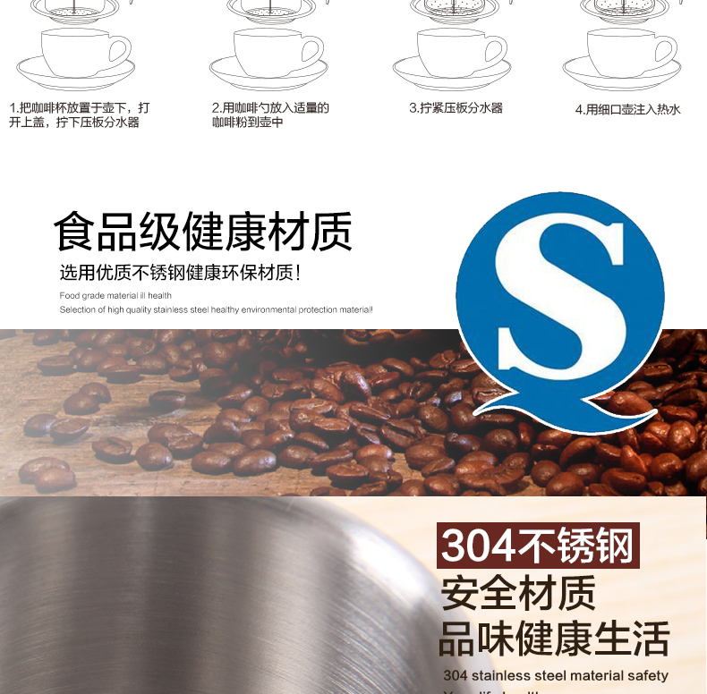Máy pha cà phê CAFEDE KONA Máy pha cà phê Việt Nam Máy pha cà phê gia dụng Thép không gỉ Máy pha cà phê Pha nồi nhỏ giọt phin pha cafe