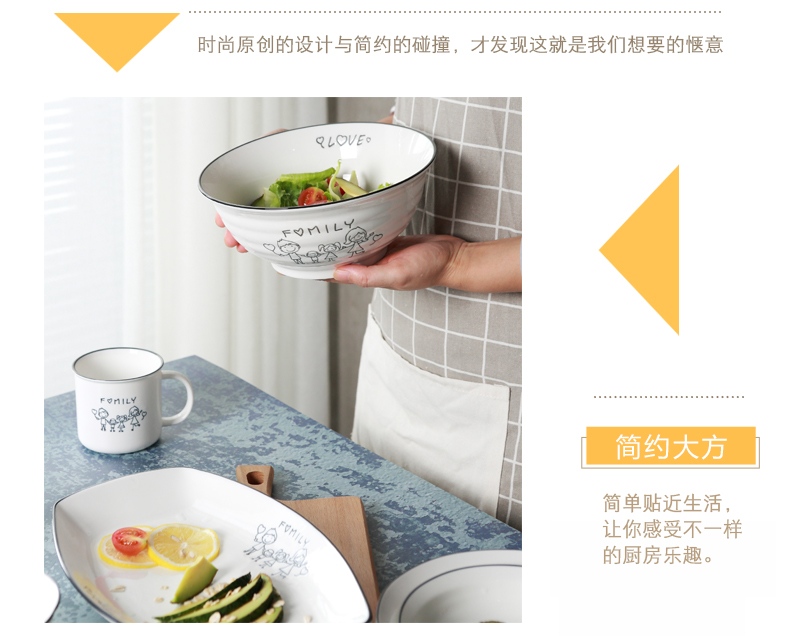 Ya cheng DE Japanese under the glaze color, lovely ceramic tableware for home plate ceramic dish microwave oven