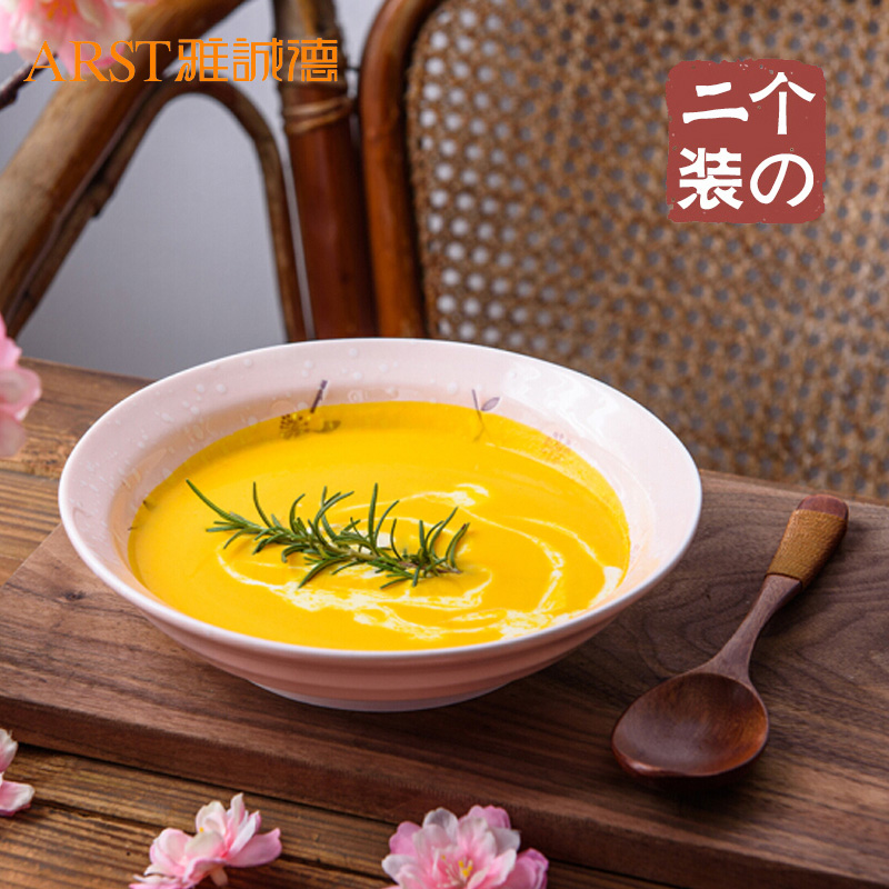 Ya cheng DE Japanese soup plate two composite ceramic household suit plate dish dish tray salad plates