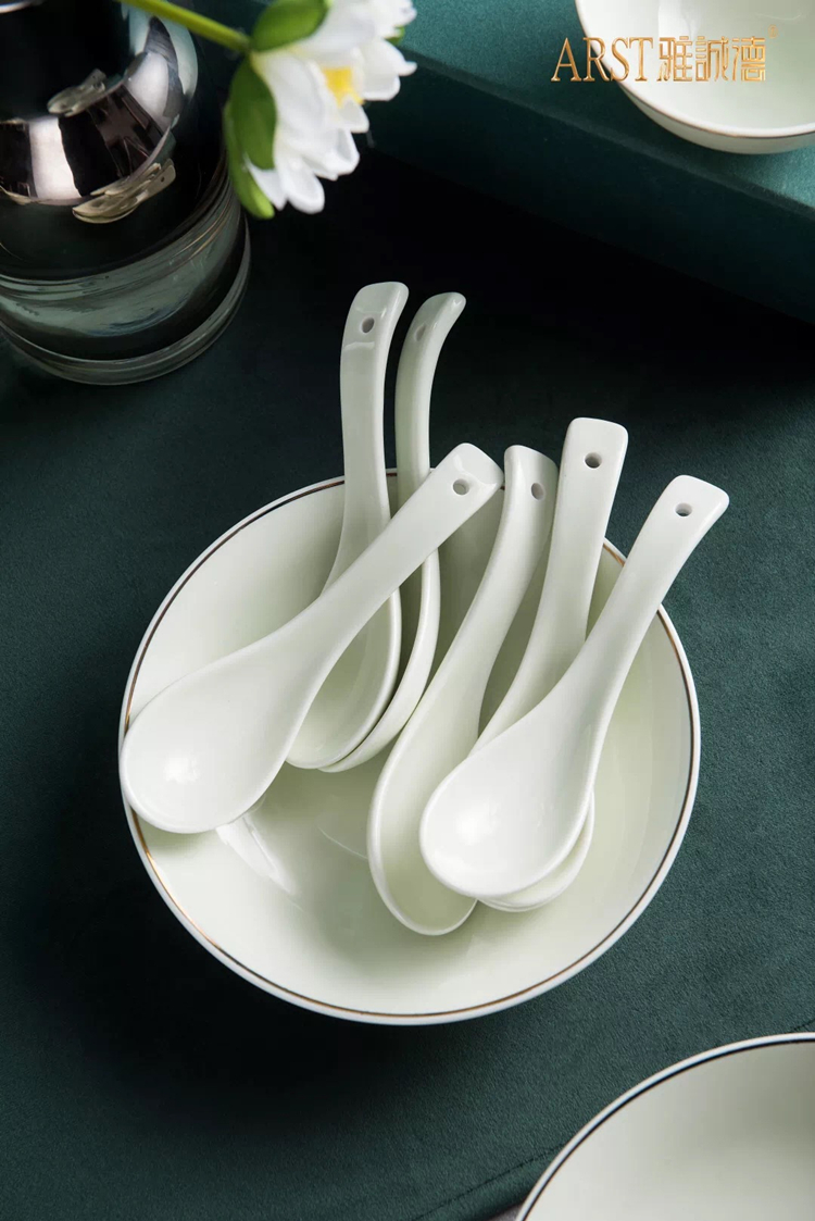 Ya cheng DE qinghe lake ladult tall foot cup noodles bowl of soup bowl square plate disc plate creative ceramic tableware tableware cuisine