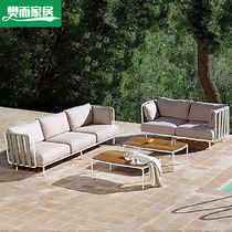 Nordic outdoor sofa courtyard villa garden hotel terrace resort office sofa coffee table combination furniture