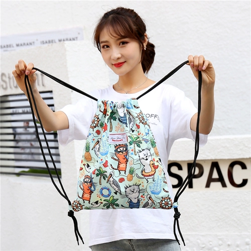 Мешочек, брендовый рюкзак, сумка через плечо, свежая небольшая сумка, ранец, сумка для путешествий, на шнурках, в корейском стиле