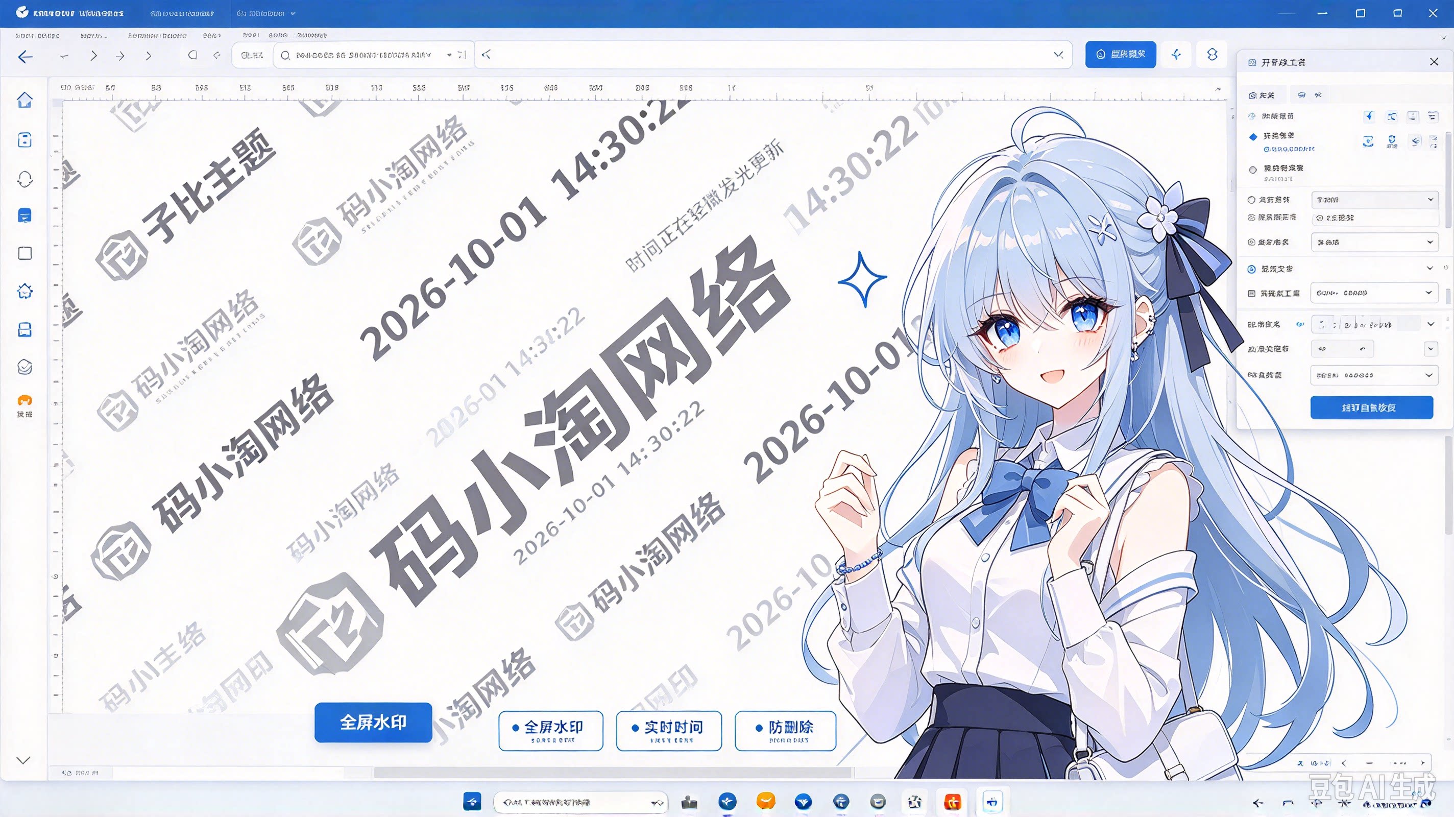 子比主题 – 网站增加全屏水印-比子博客