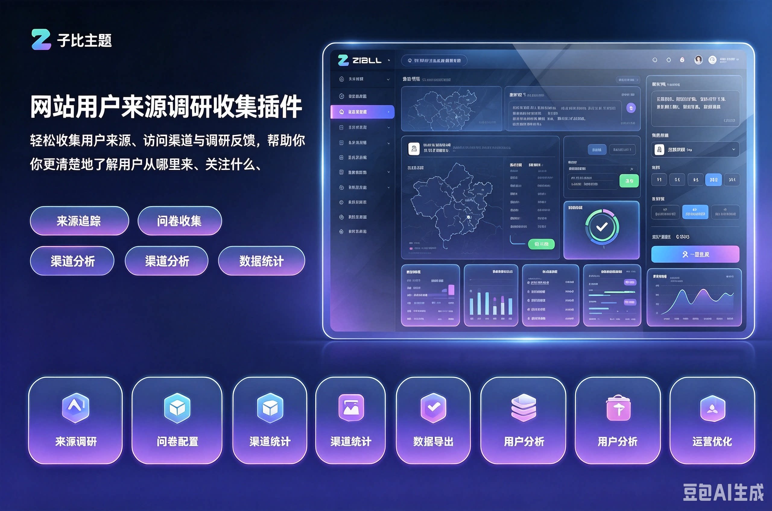网站用户来源调研收集插件-比子博客