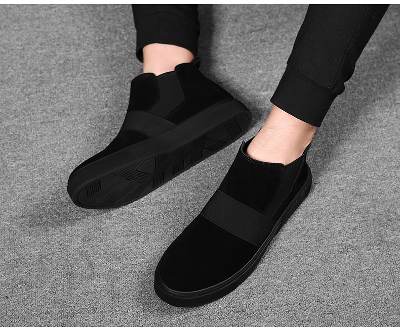 Giày cotton mùa đông nam phiên bản Hàn Quốc của giày lông nam Giày nam cao để giúp Martin ủng cộng với đôi giày nhung ấm áp mùa đông - Giay cao giày lười thể thao nam
