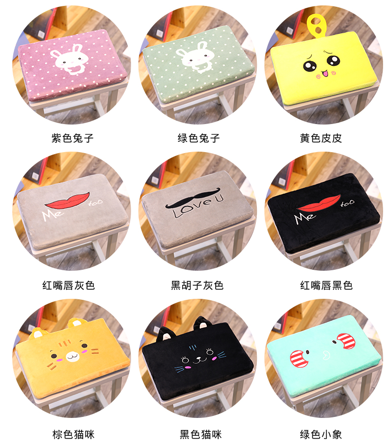 Cartoon sinh viên ghế lớp học đệm ghế đệm rắm đệm pad memory foam nữ ký túc xá chữ nhật đệm mùa đông - Ghế đệm / đệm Sofa thảm trải ghế trường kỷ