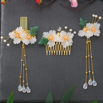 Xianqi Hanfu hair accessories full set of tassel step shake ancient dress comb hair comb pair clip hairclip hair comb set ancient style headdress