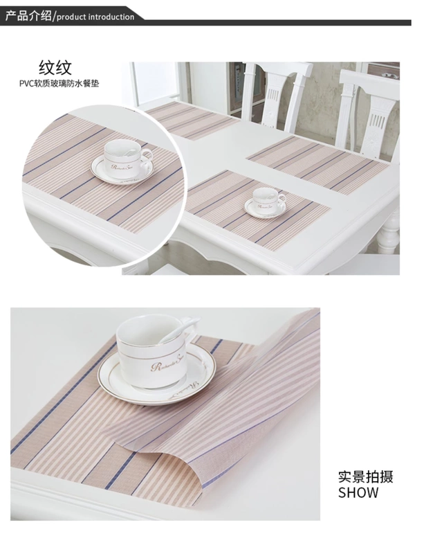 PVC placemat mềm kính cách nhiệt pad không thấm nước mat bảng Western bảng món ăn cốc cốc mat - Khăn trải bàn khăn trải bàn đen